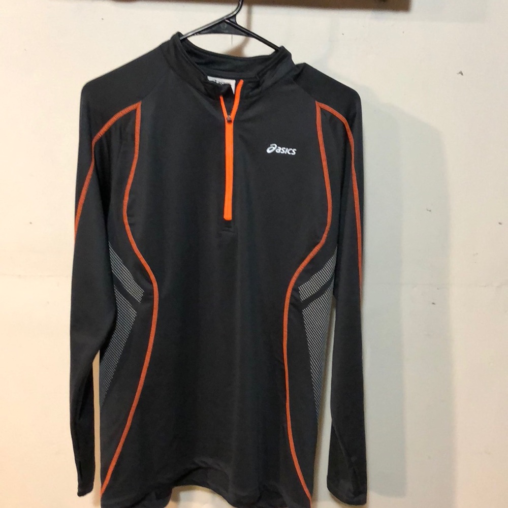 ASICS running shirt gray an orange size L